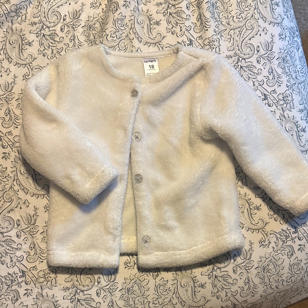 Carter's Soft White Fleece Kids Sweater